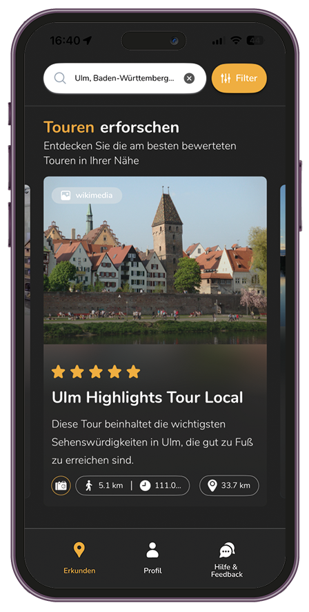 myTuur App Mockup