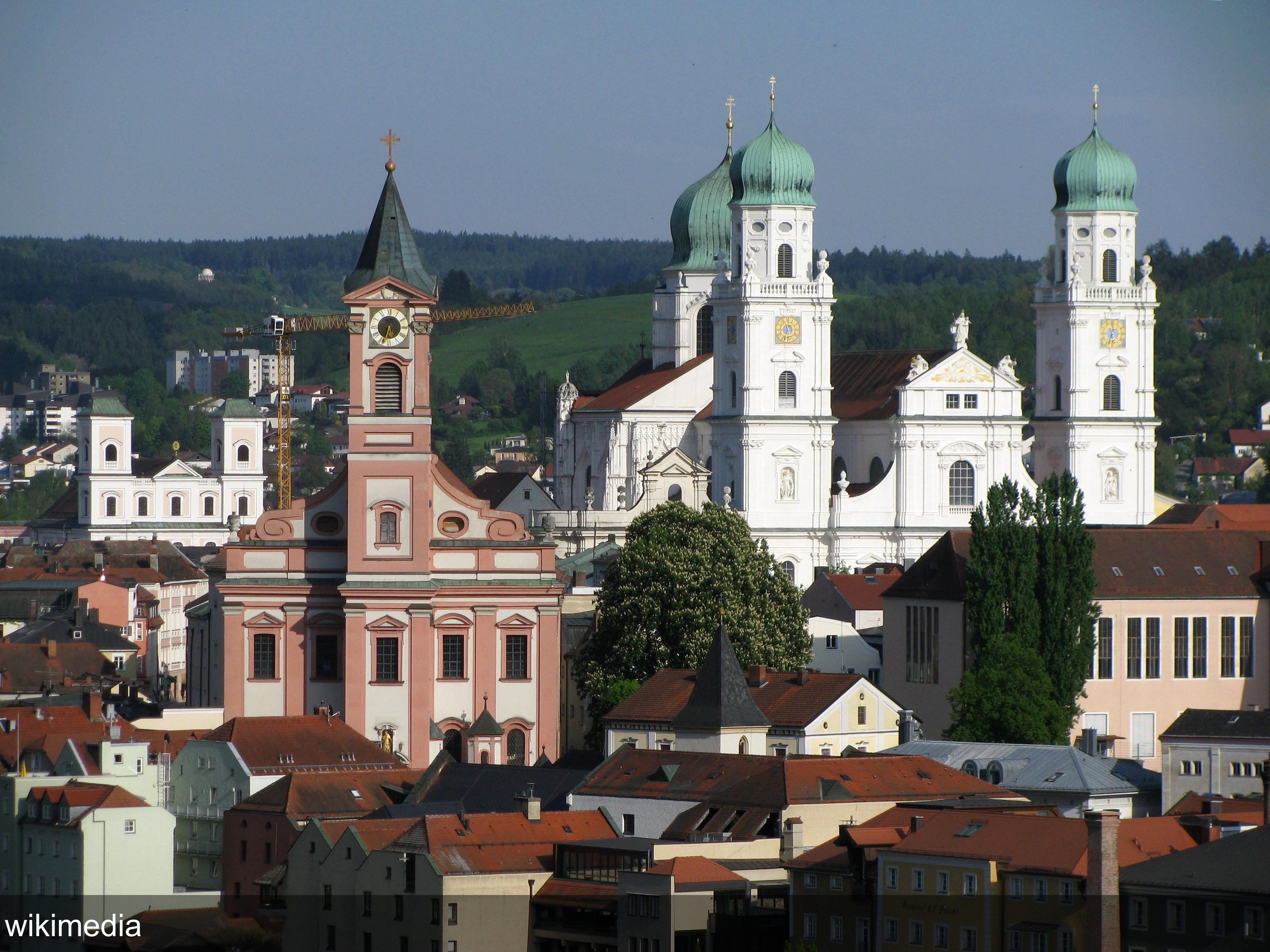 Passau churches and squares